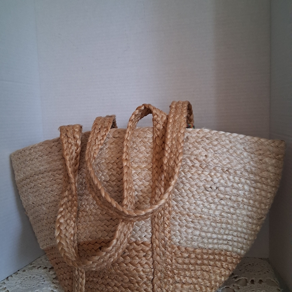 Antik Kraft   Tan and Green Tote Bag with Sturdy Design. NWT - Picture 5 of 6